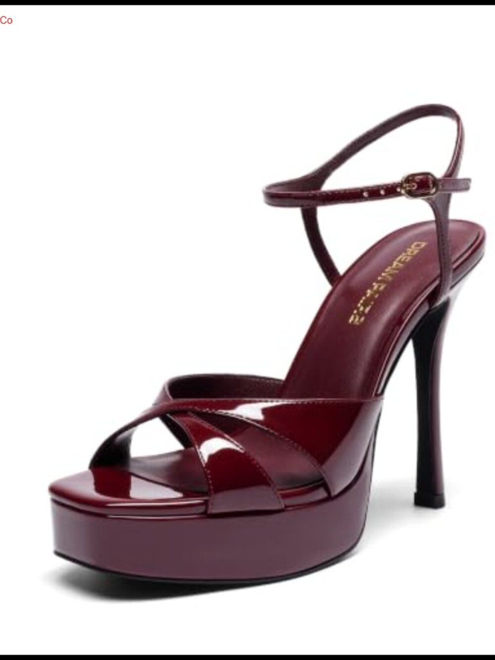 Women's Platform Stiletto Heel Sandals Square Toe Crisscross Ankle Strap